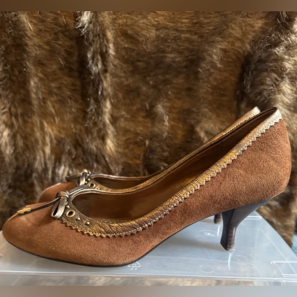 Franco Sarto Shoes - Brown Suede Women's Heels